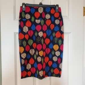 LuLaRoe Cassie Pencil Skirt - leaves
